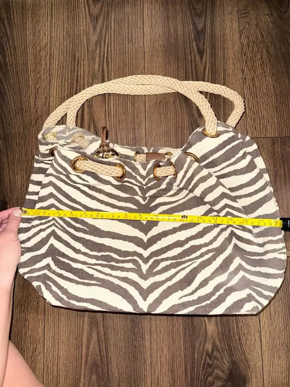 MICHAEL Michael Kors Marina Large Zebra Print Canvas Tote Bag